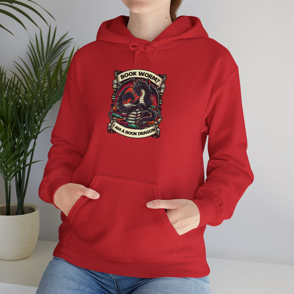 Book Worm? I Am a Book Dragon, Fantasy Reader Hoodie