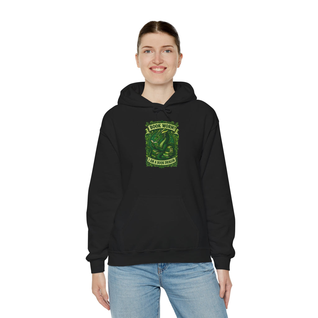 Book Worm? I Am a Book Dragon, Fantasy Reader Hoodie