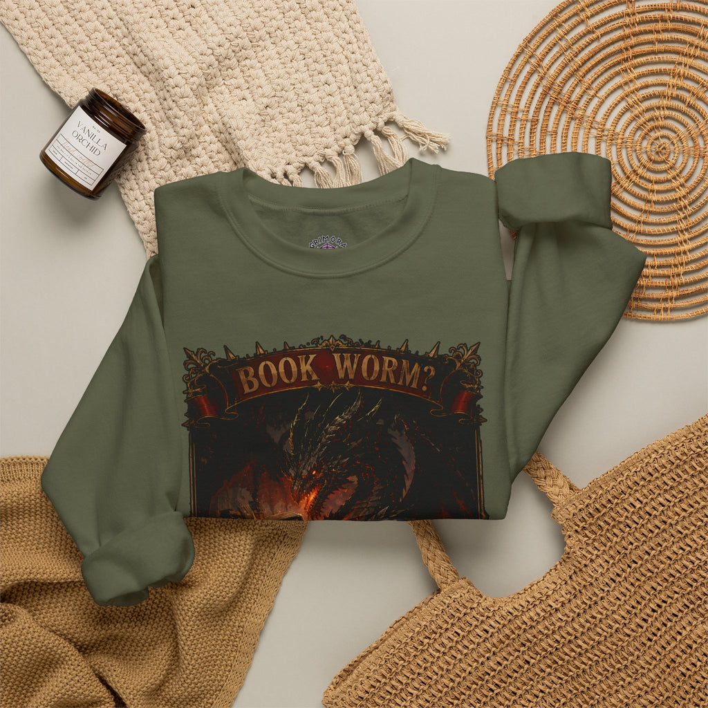 Book Worm? I Am a Book Dragon, Fantasy Reader Sweatshirt