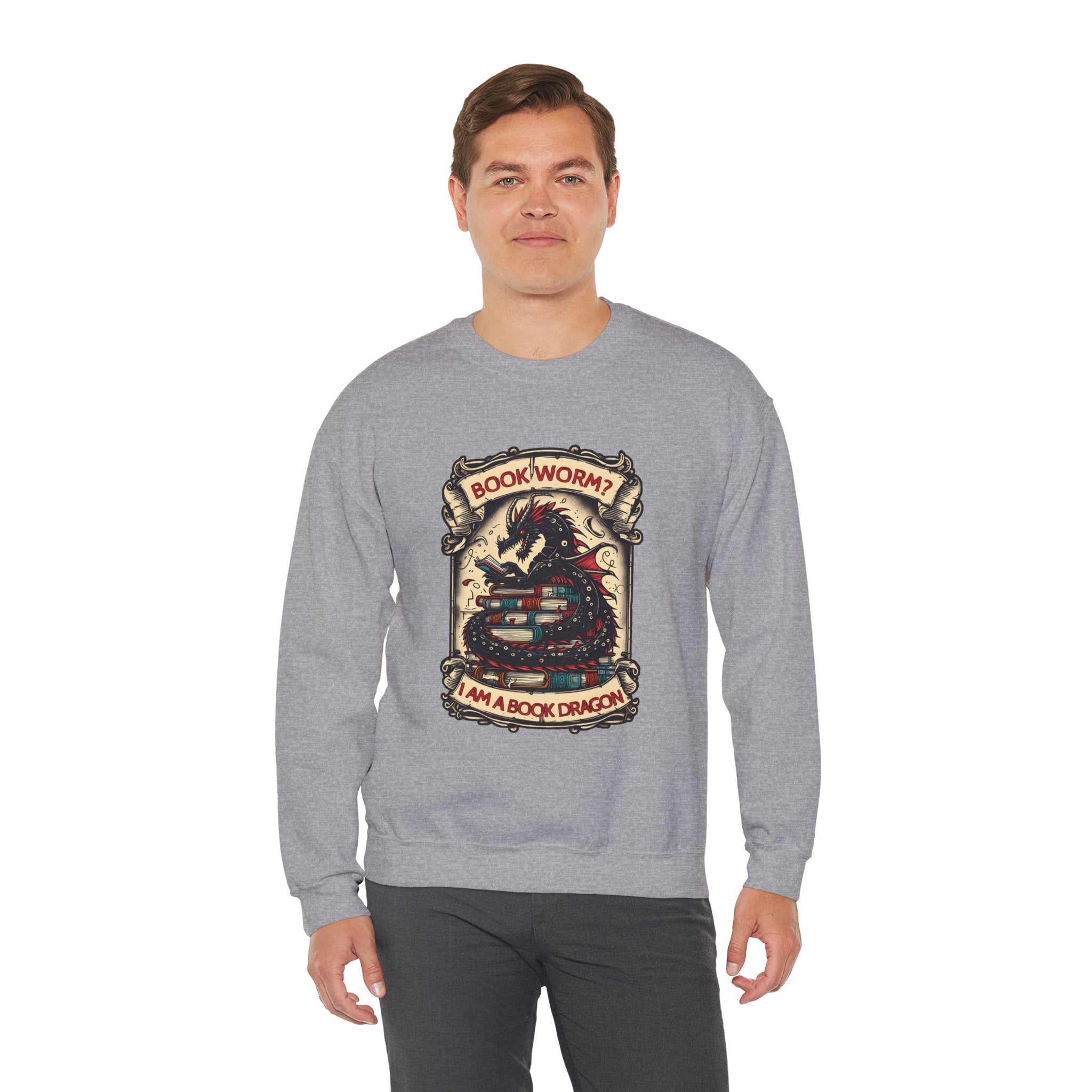 Book Worm? I Am a Book Dragon, Fantasy Reader Sweatshirt