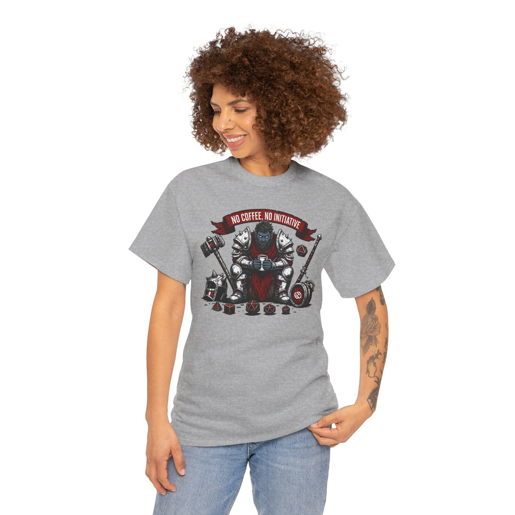 No Coffee, No Initiative | Fantasy RPG T-shirt