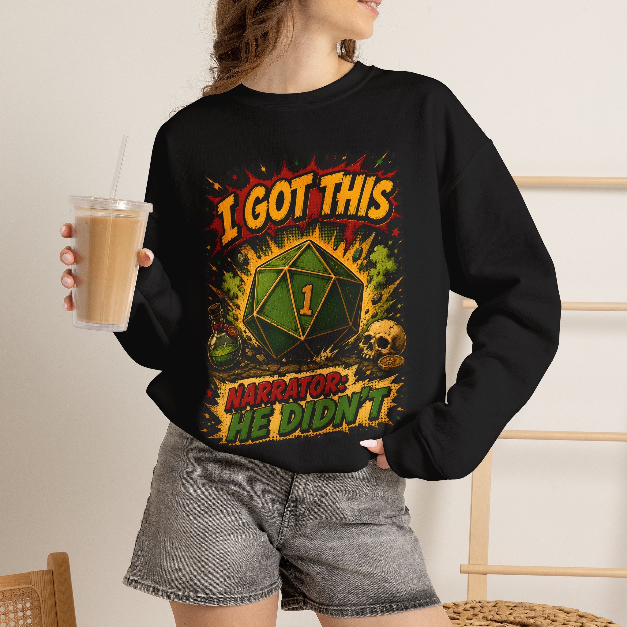 D20 roll, natural 1 Sweatshirt