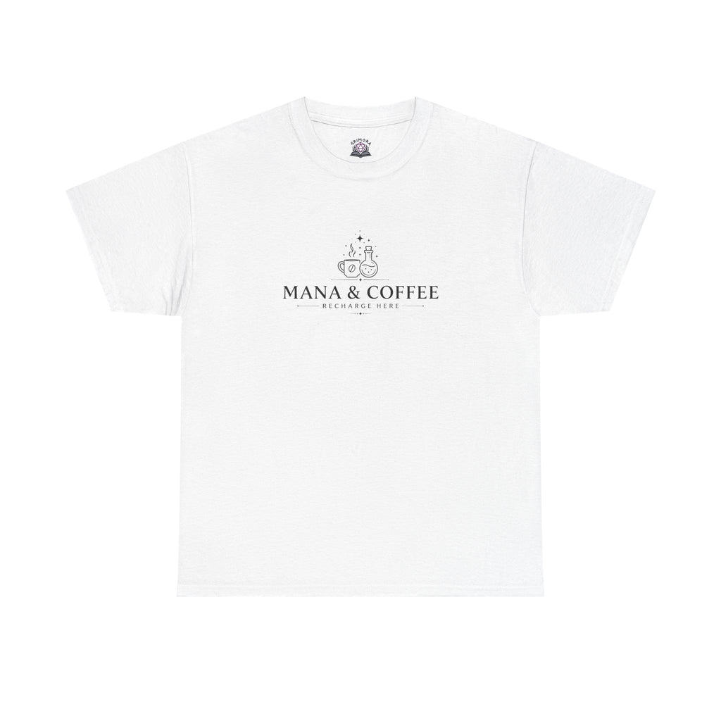 Mana & Coffee – Recharge Here | Fantasy Coffee T-shirt | RPG Gamer T-shirt