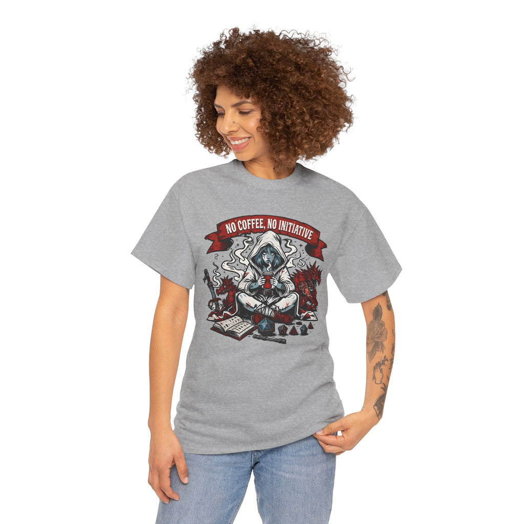 No Coffee, No Initiative | Fantasy RPG T-shirt