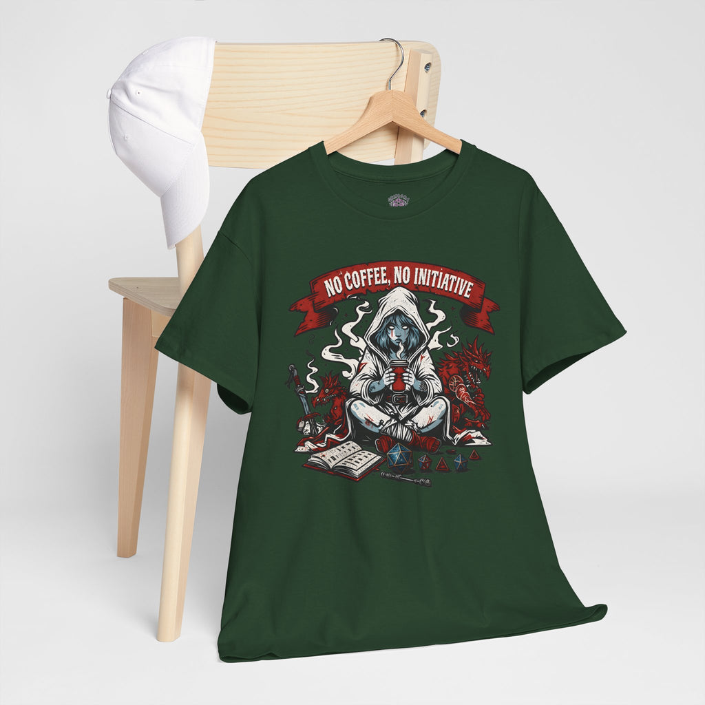 No Coffee, No Initiative | Fantasy RPG T-shirt