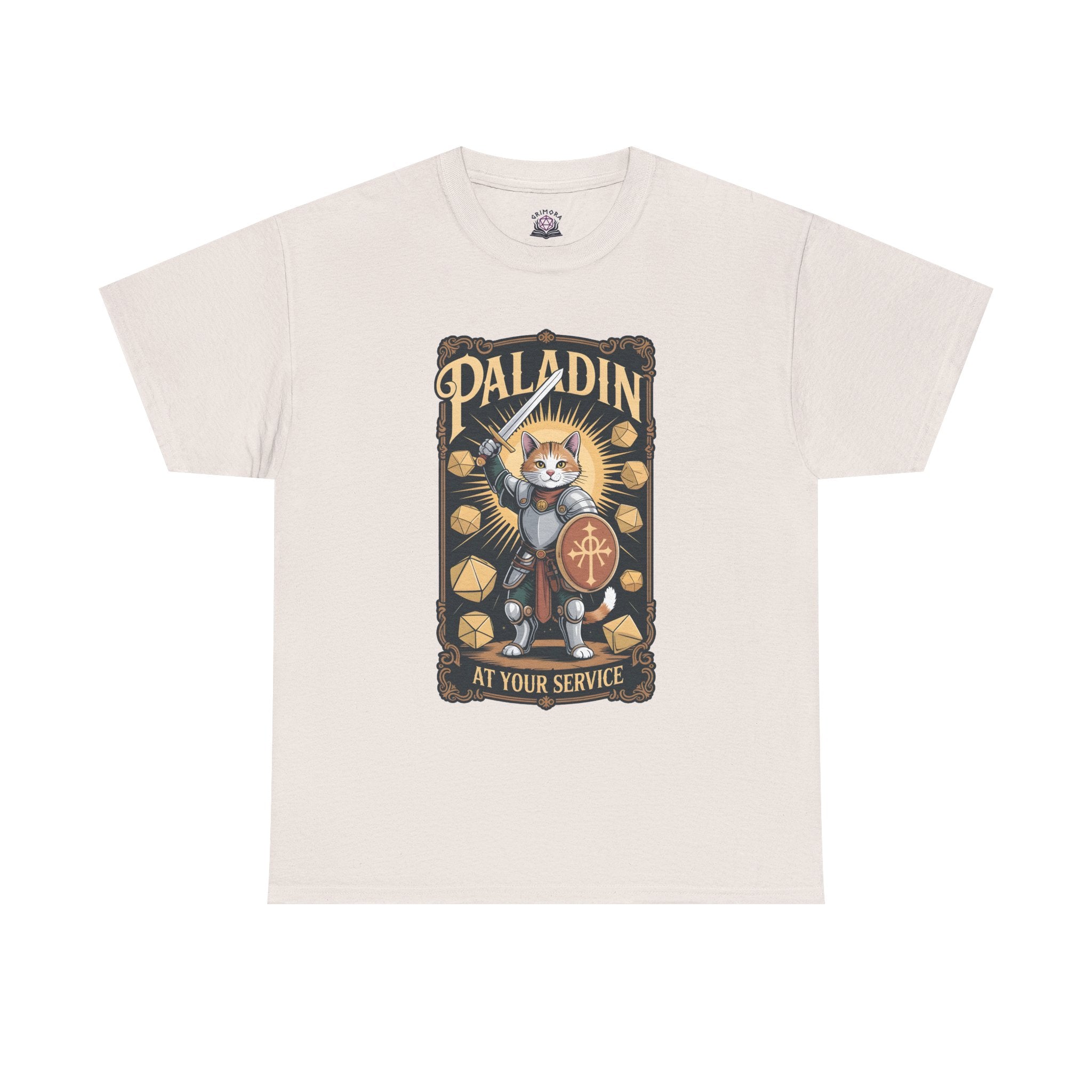 Paladin Cat at Your Service D&D T-shirt | Cat Lover RPG Gift