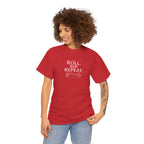 Roll. Sip. Repeat. | Tabletop RPG Coffee T-shirt | Dice & Coffee Lover T-shirt