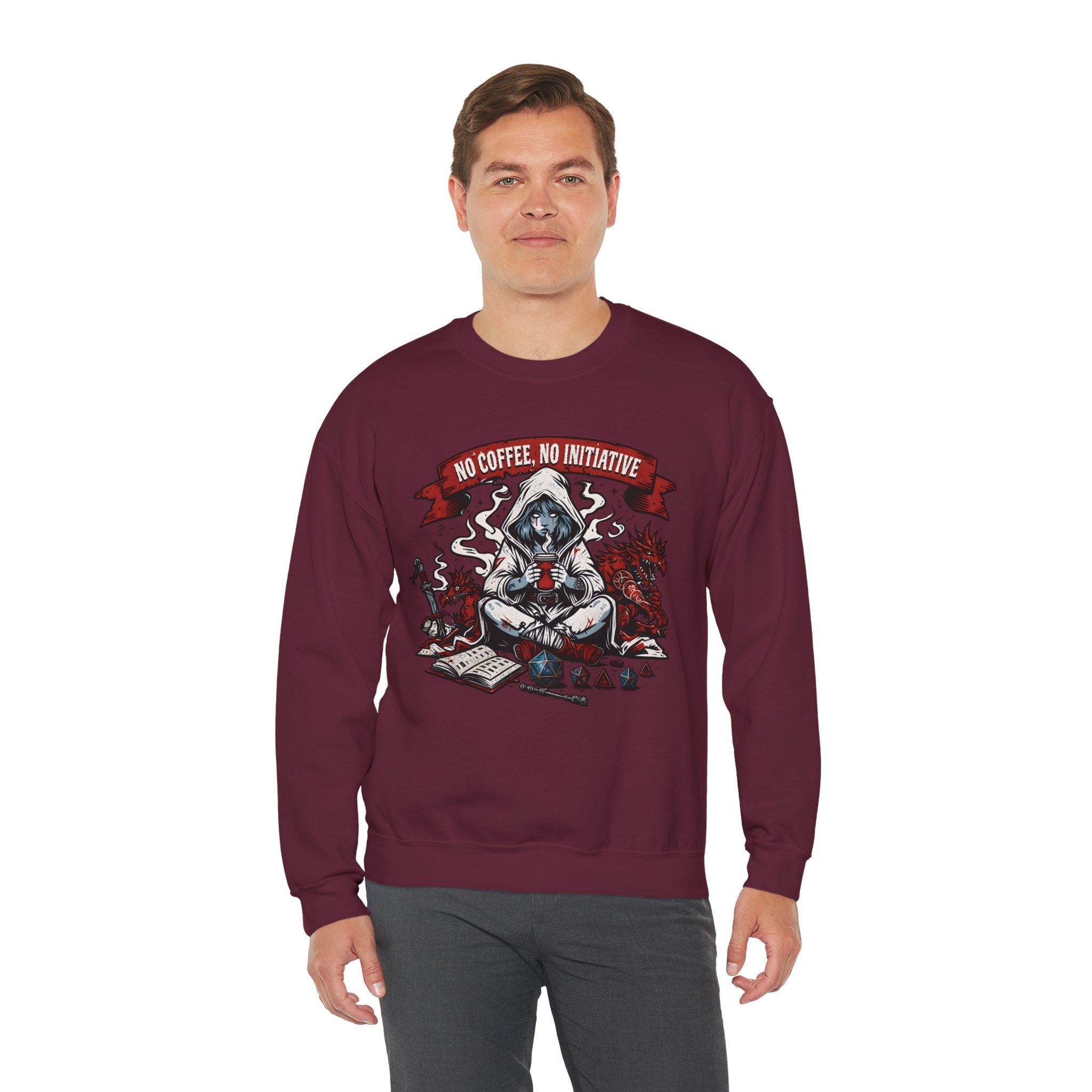 No Coffee, No Initiative | Fantasy RPG Sweatshirt