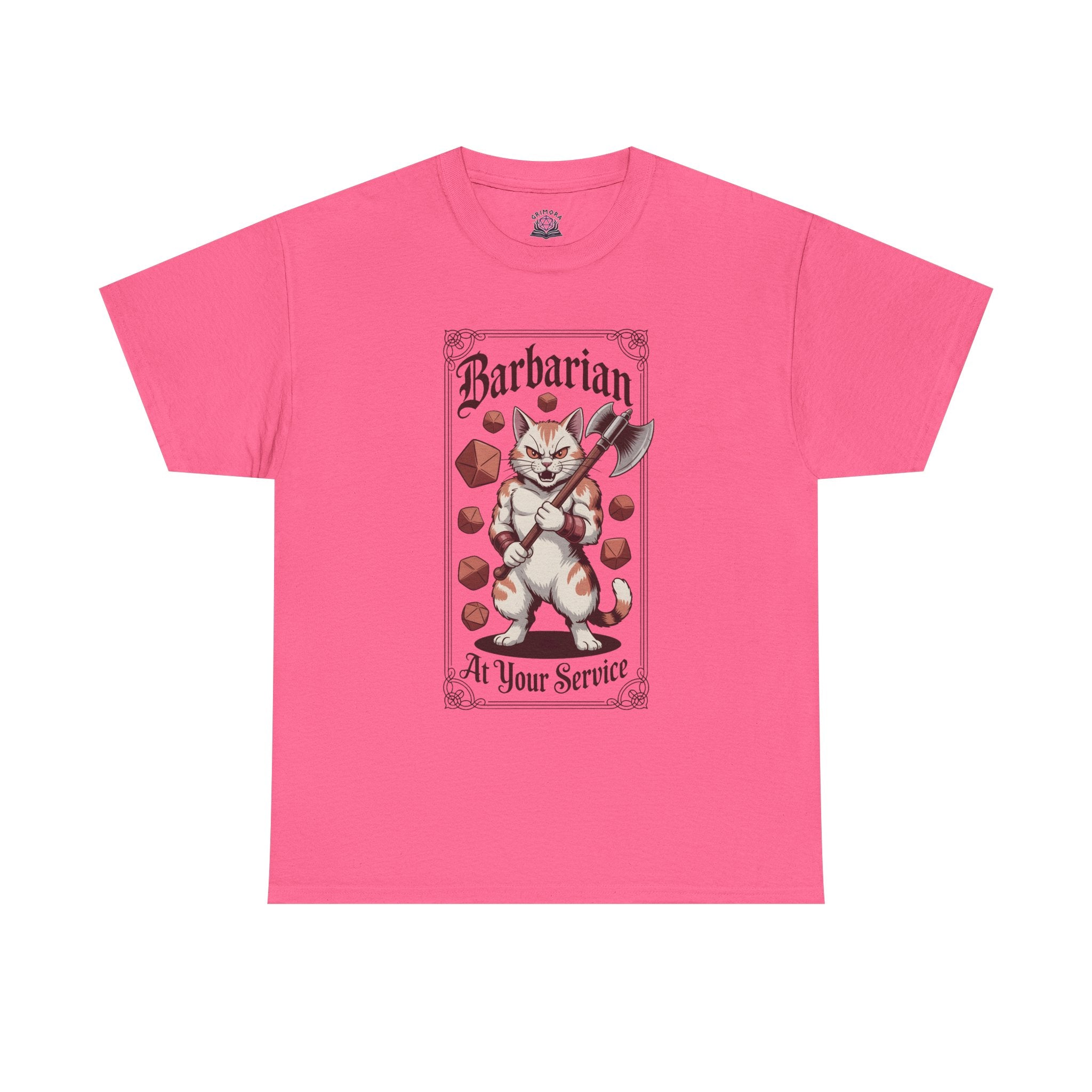 Barbarian Cat at Your Serivece D&D T-shirt | Cat Lover RPG Gift
