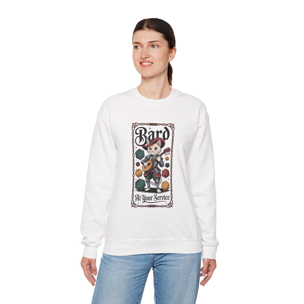 Bard Cat at Your Serivece D&D Sweatshirt | Cat Lover RPG Gift