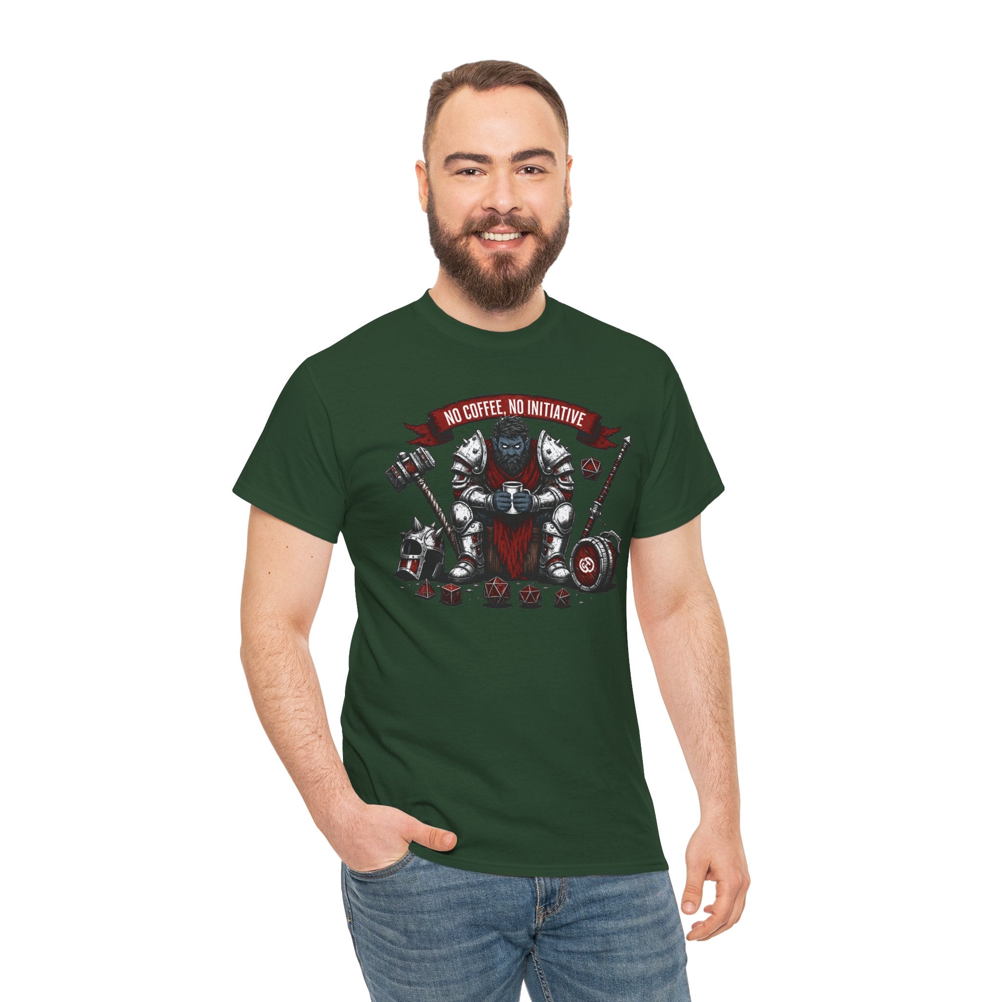No Coffee, No Initiative | Fantasy RPG T-shirt