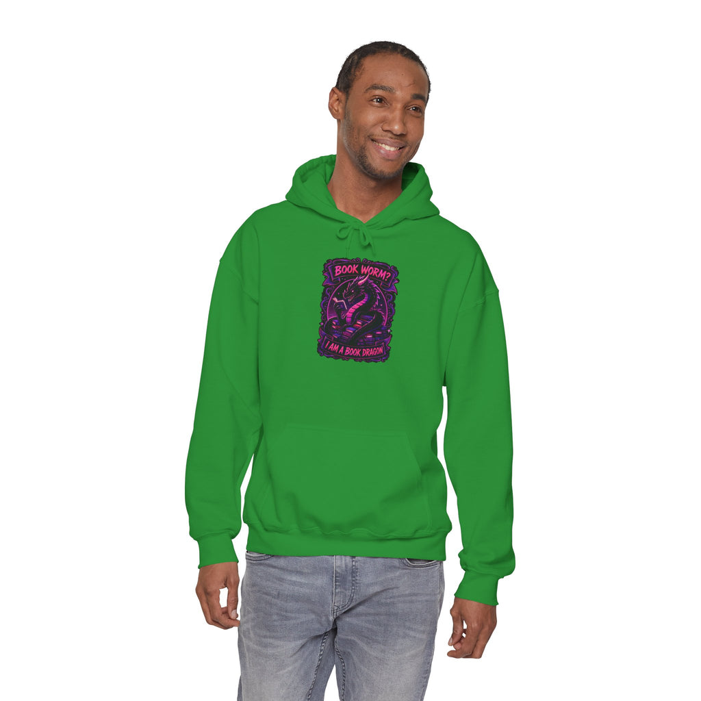 Book Worm? I Am a Book Dragon, Fantasy Reader Hoodie