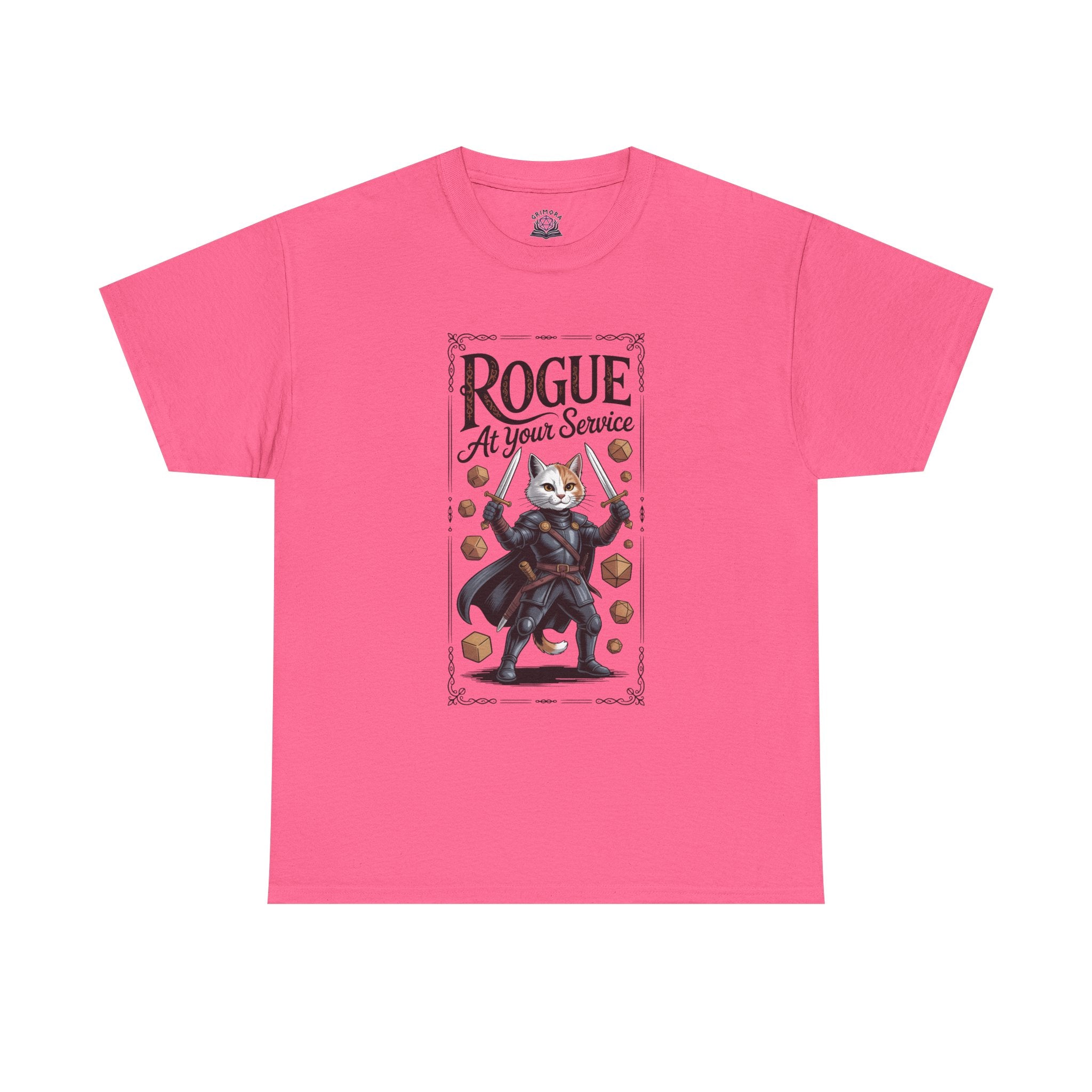 Rogue Cat at Your Serivece D&D T-shirt | Cat Lover RPG Gift
