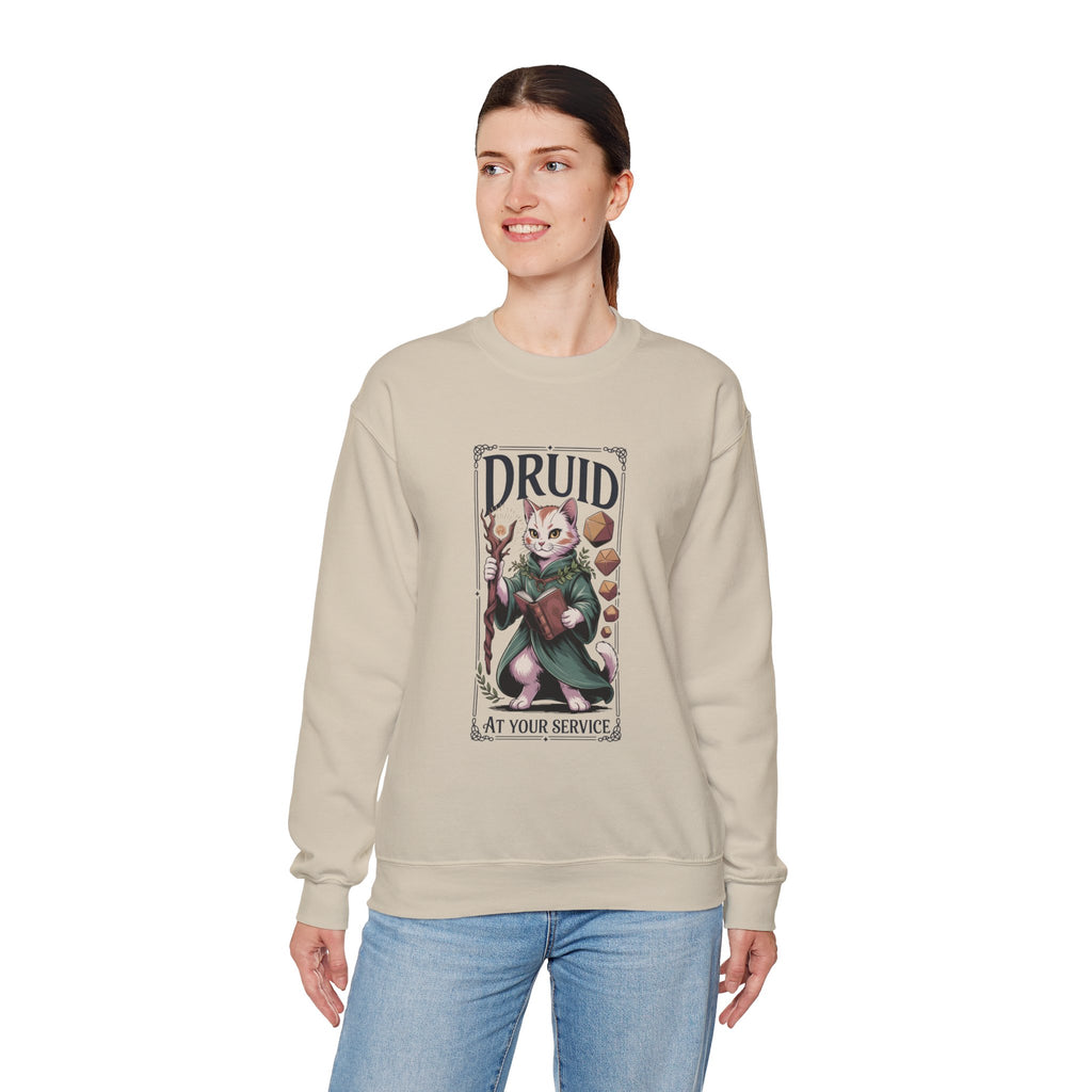 Druid Cat at Your Serivece D&D Sweatshirt | Cat Lover RPG Gift