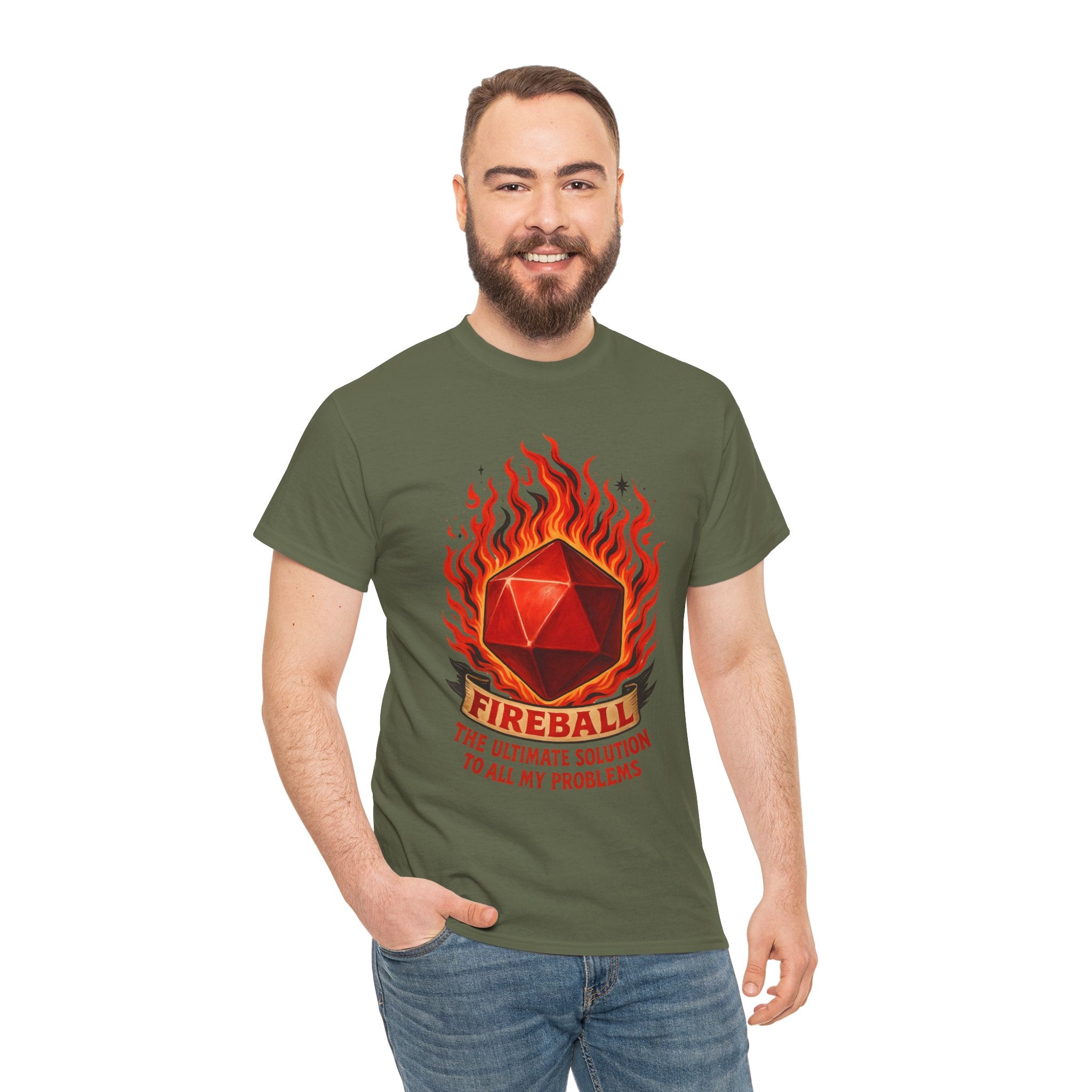 Fireball – The Ultimate Solution to All My Problems| Funny RPG T-shirt