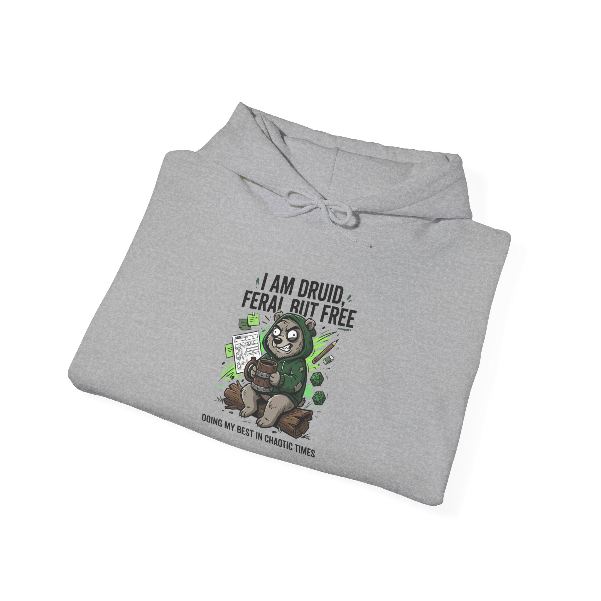 Feral But Free sloth hoodie | chaotic quirky humor, millennial burnout