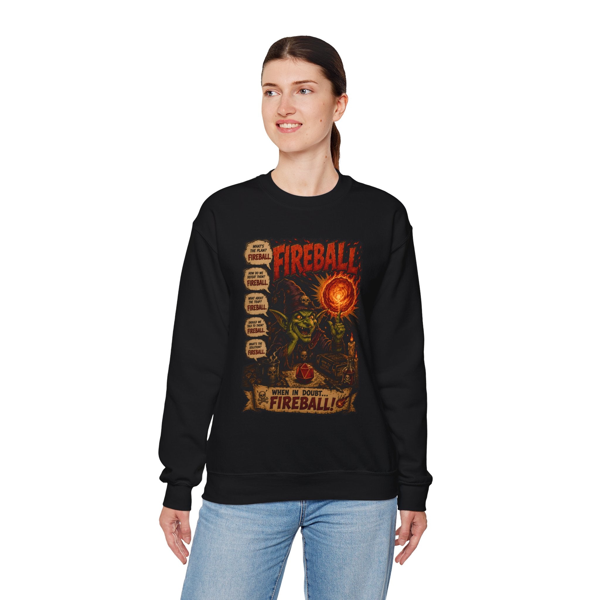 Fireball – The Ultimate Solution to All My Problems| Funny RPG Sweatshirt