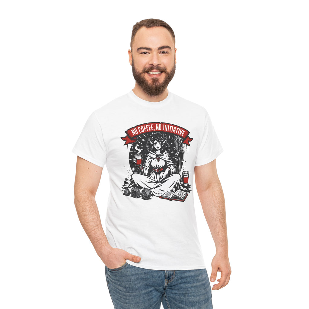 No Coffee, No Initiative | Fantasy RPG T-shirt