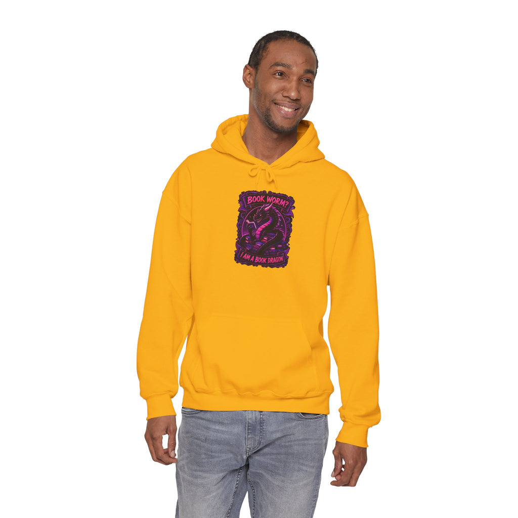 Book Worm? I Am a Book Dragon, Fantasy Reader Hoodie