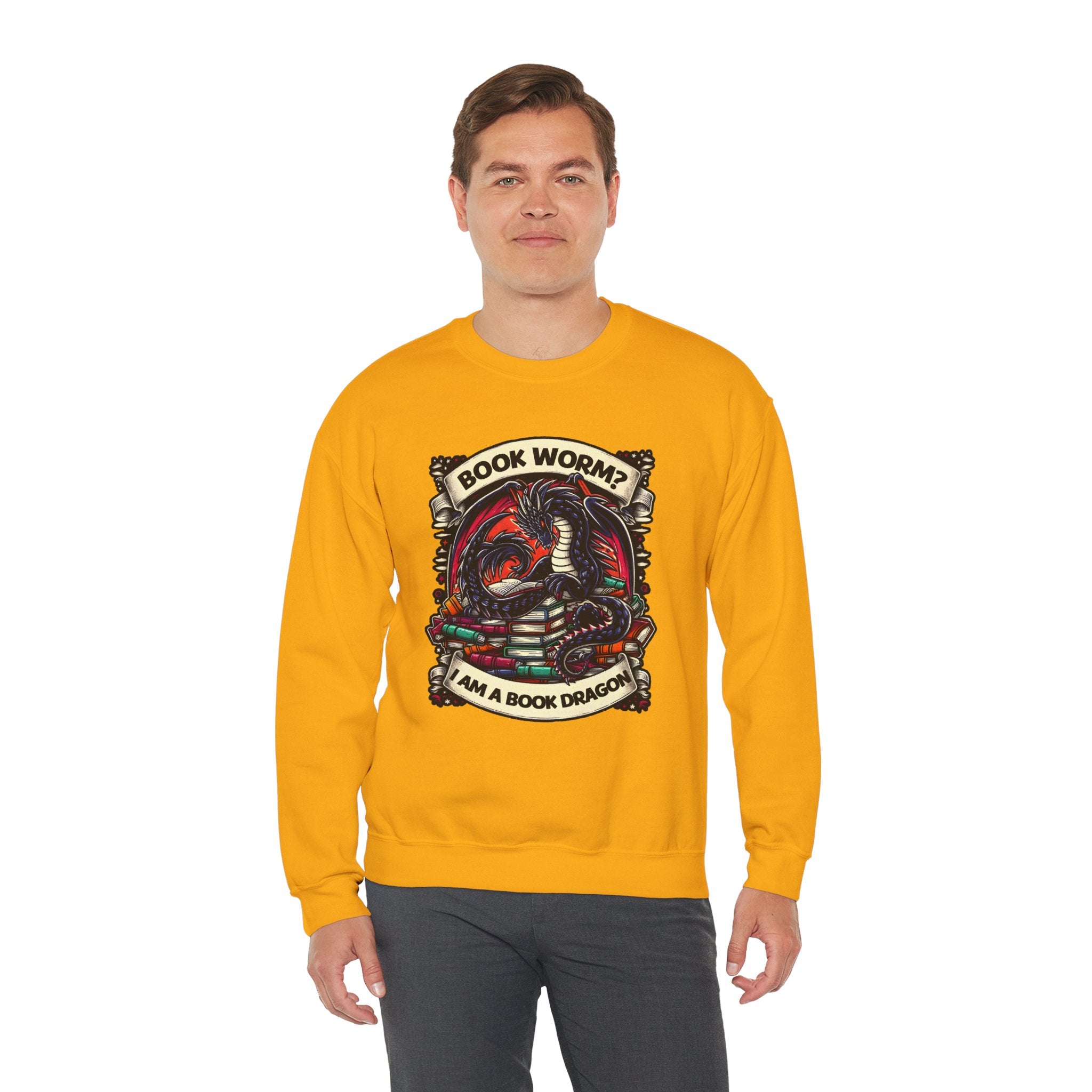 Book Worm? I Am a Book Dragon, Fantasy Reader Sweatshirt
