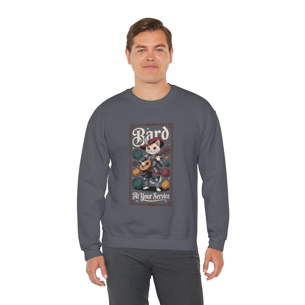 Bard Cat at Your Serivece D&D Sweatshirt | Cat Lover RPG Gift