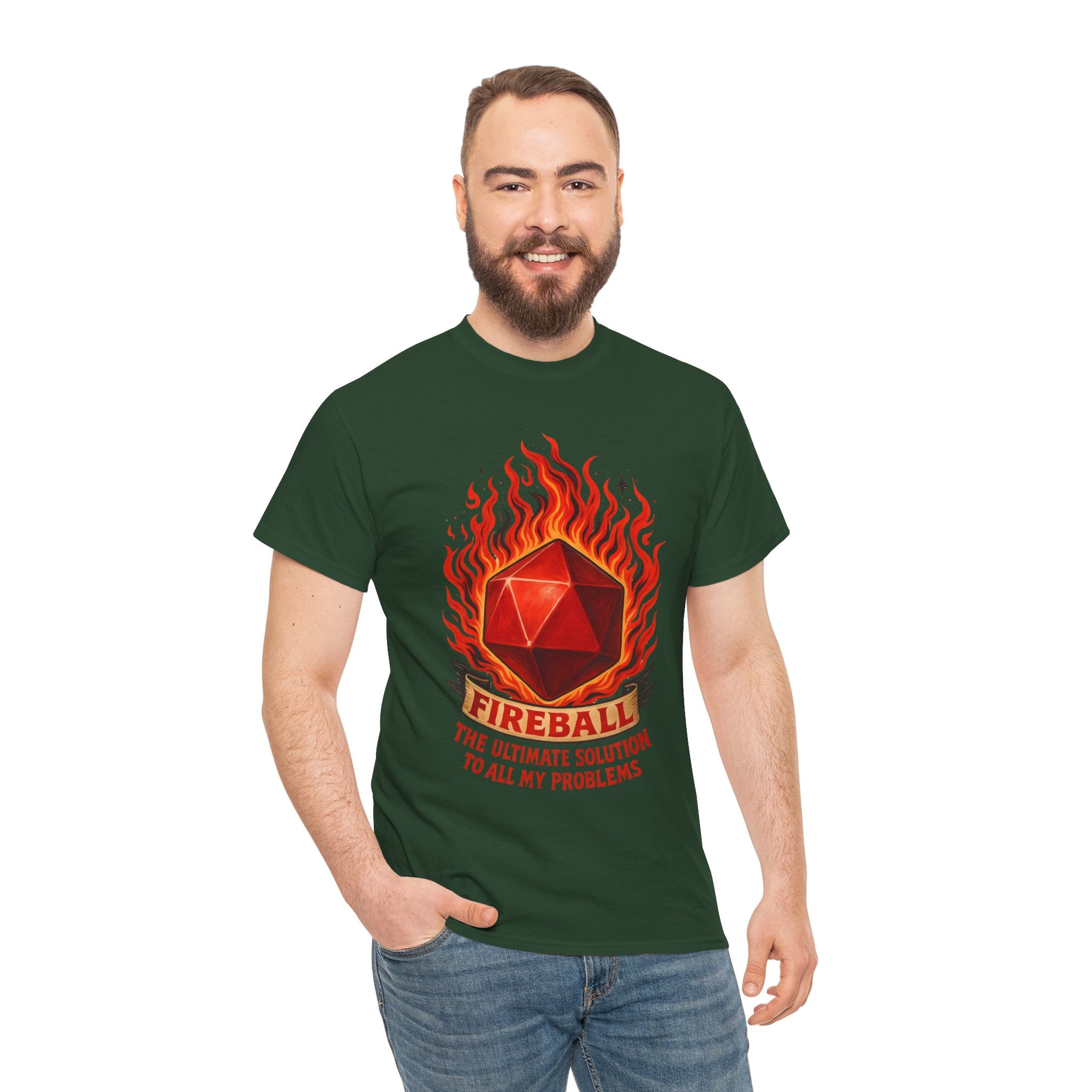Fireball – The Ultimate Solution to All My Problems| Funny RPG T-shirt