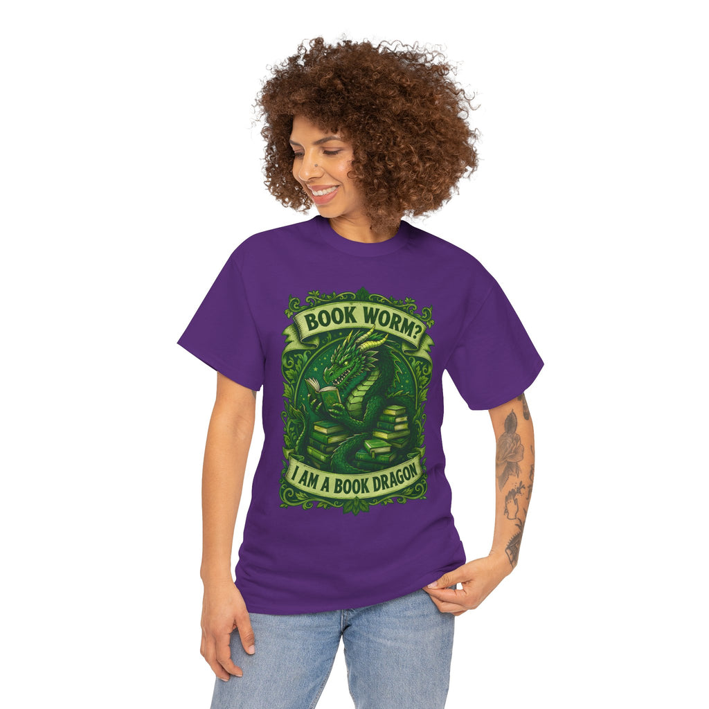 Book Worm? I Am a Book Dragon, Fantasy Reader T-shirt
