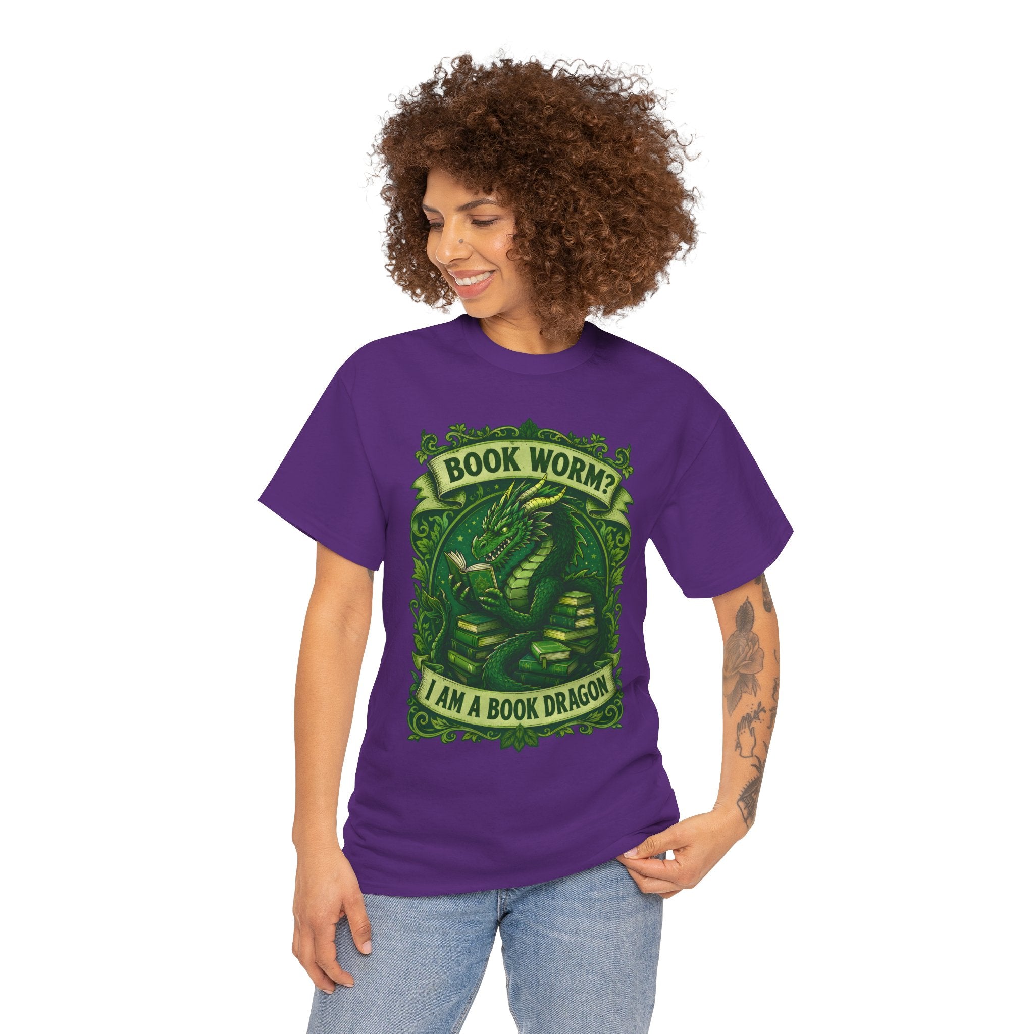 Book Worm? I Am a Book Dragon, Fantasy Reader T-shirt