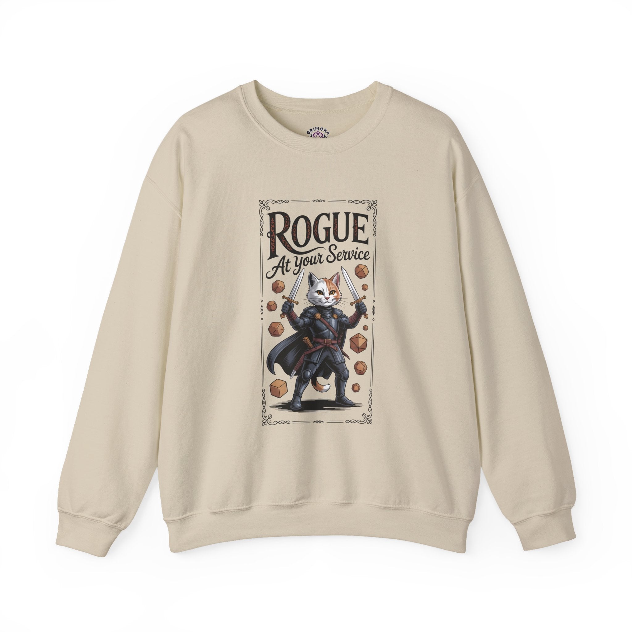 Rogue Cat at Your Serivece D&D Sweatshirt | Cat Lover RPG Gift