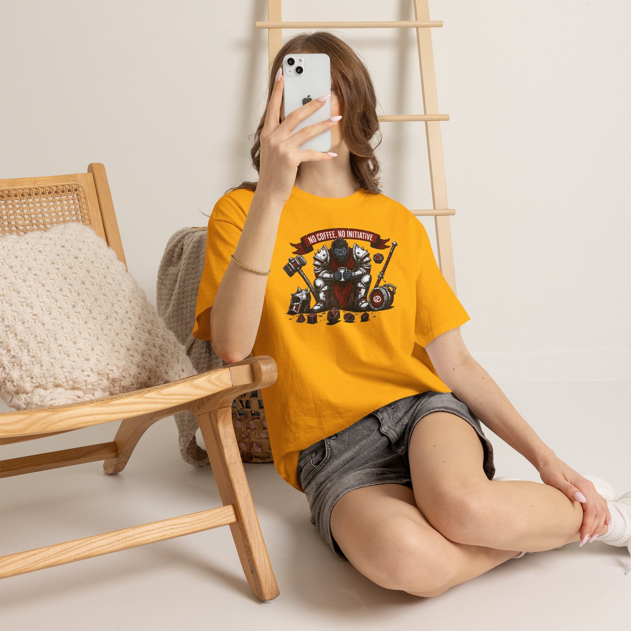 No Coffee, No Initiative | Fantasy RPG T-shirt
