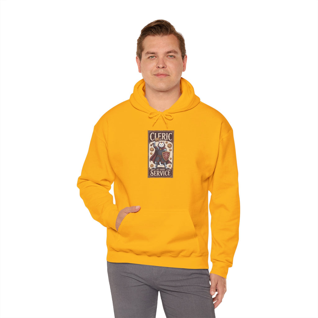 Cleric Cat at Your Service D&D Hoodie | Cat Lover RPG Gift