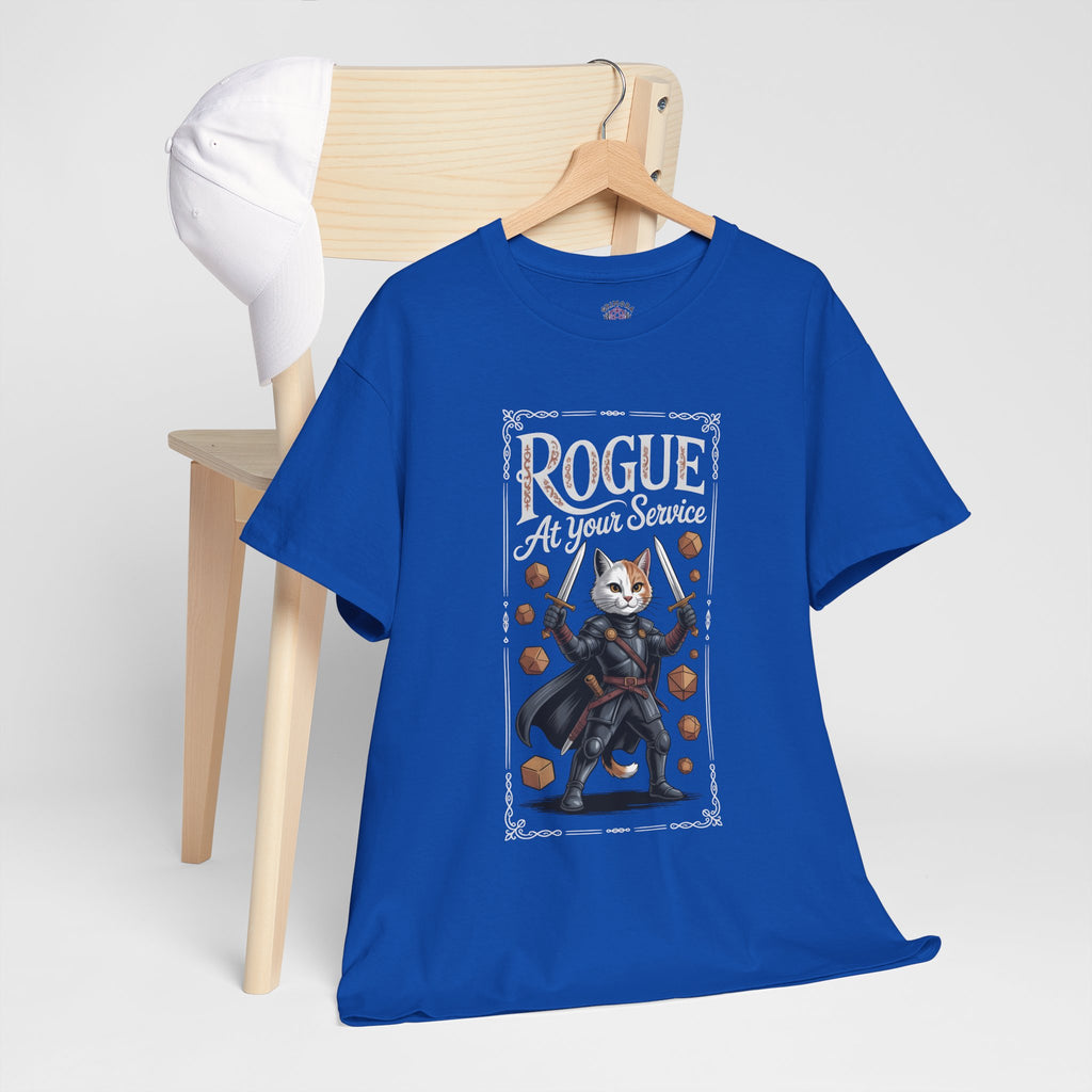 Rogue Cat at Your Serivece D&D T-shirt | Cat Lover RPG Gift