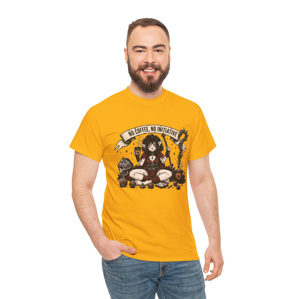 No Coffee, No Initiative | Fantasy RPG T-shirt