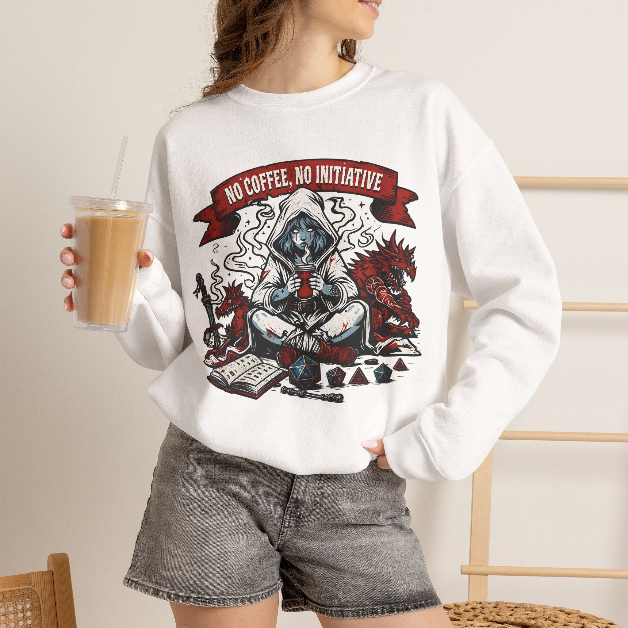No Coffee, No Initiative | Fantasy RPG Sweatshirt