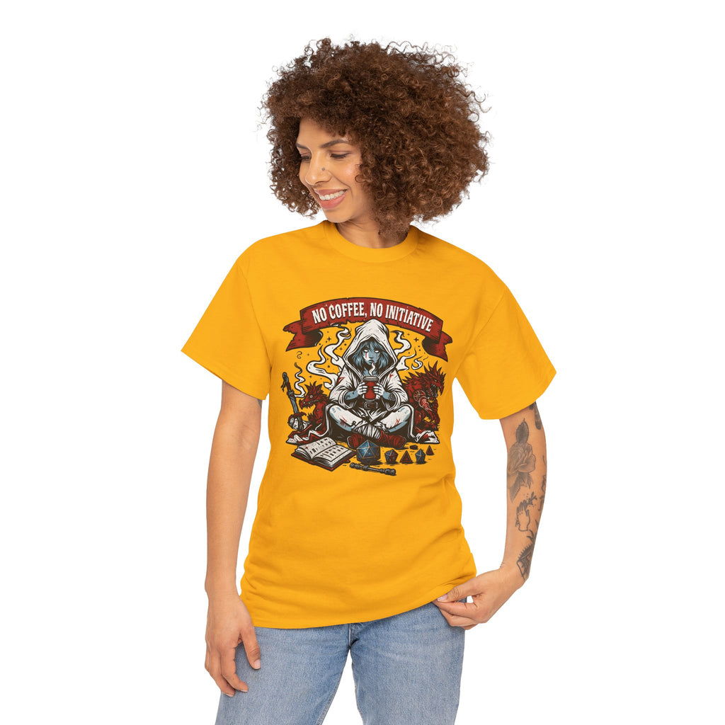No Coffee, No Initiative | Fantasy RPG T-shirt