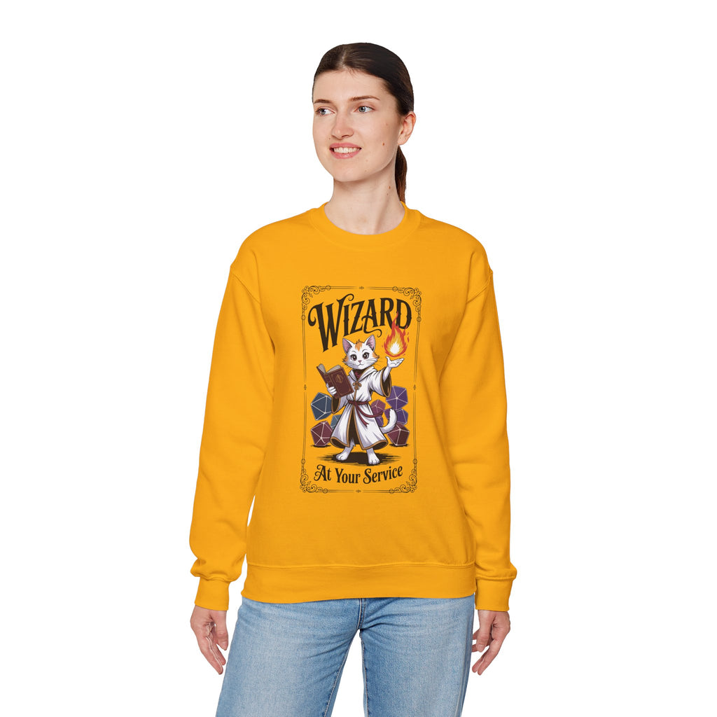 Wizard Cat at Your Serivece D&D Sweatshirt | Cat Lover RPG Gift