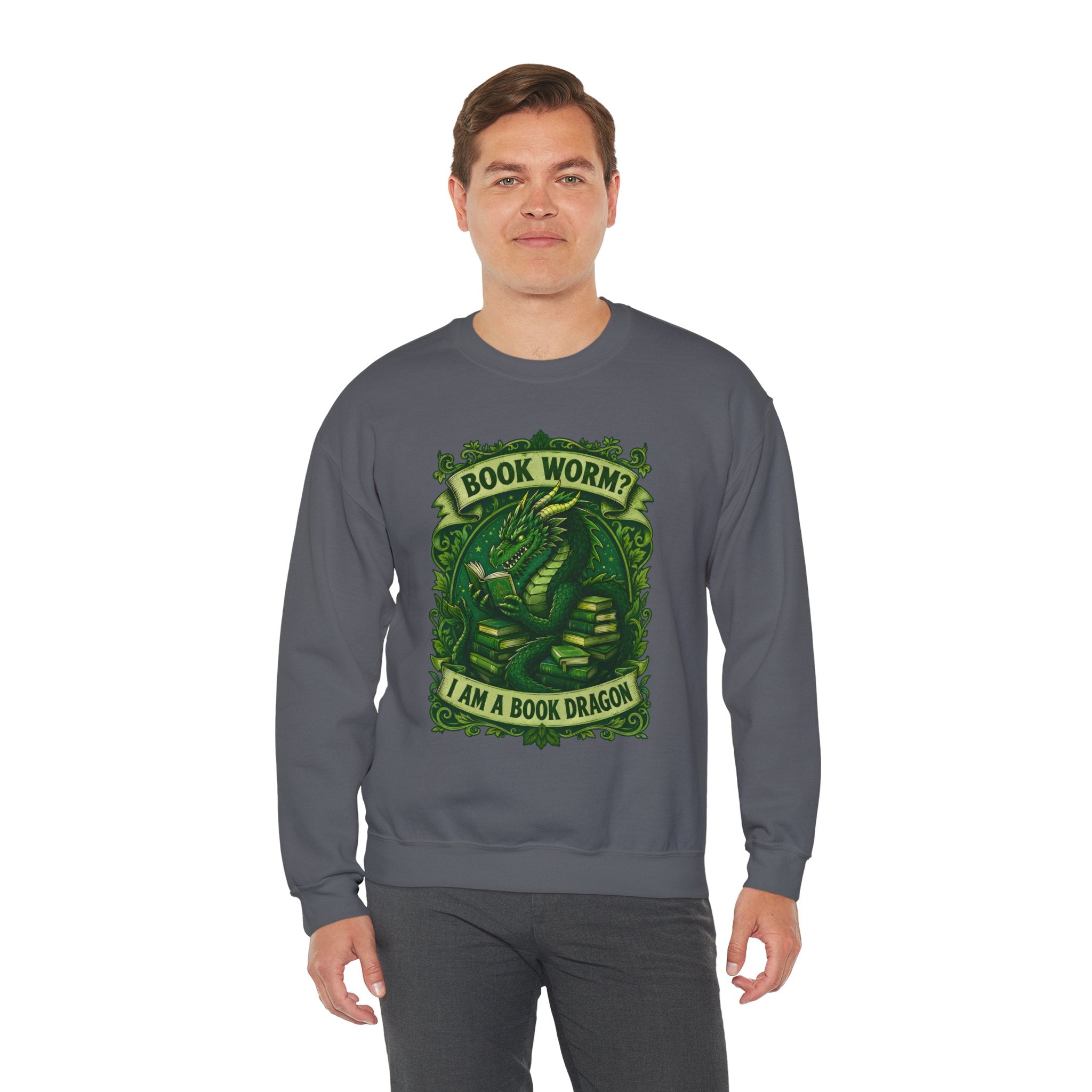 Book Worm? I Am a Book Dragon, Fantasy Reader Sweatshirt