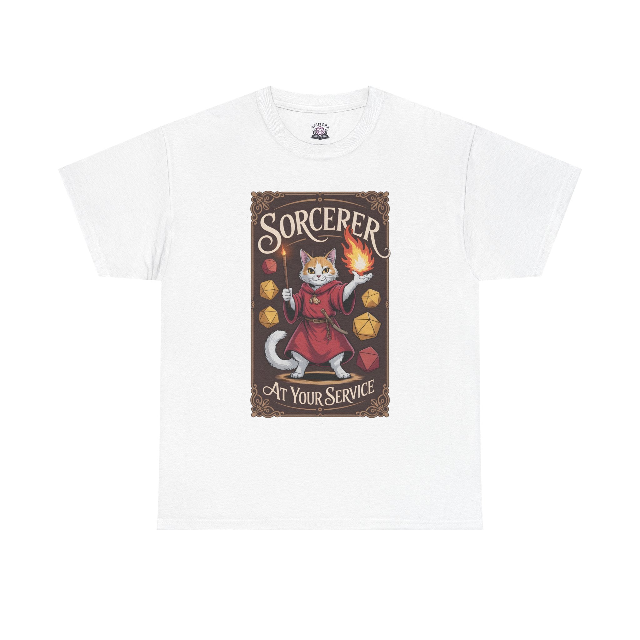 Sorcerer Cat at Your Service D&D T-shirt | Cat Lover RPG Gift