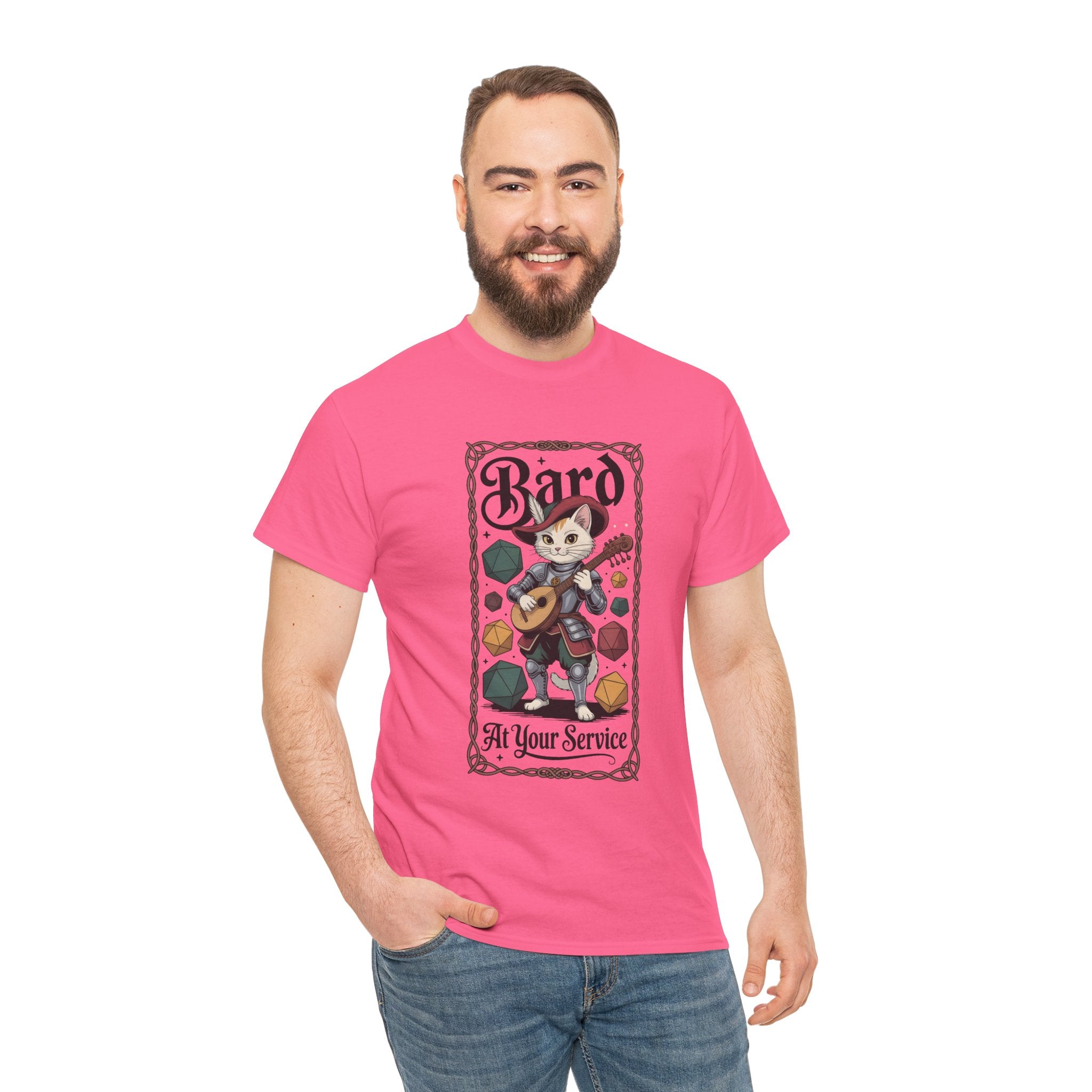 Bard Cat at Your Serivece D&D T-shirt | Cat Lover RPG Gift