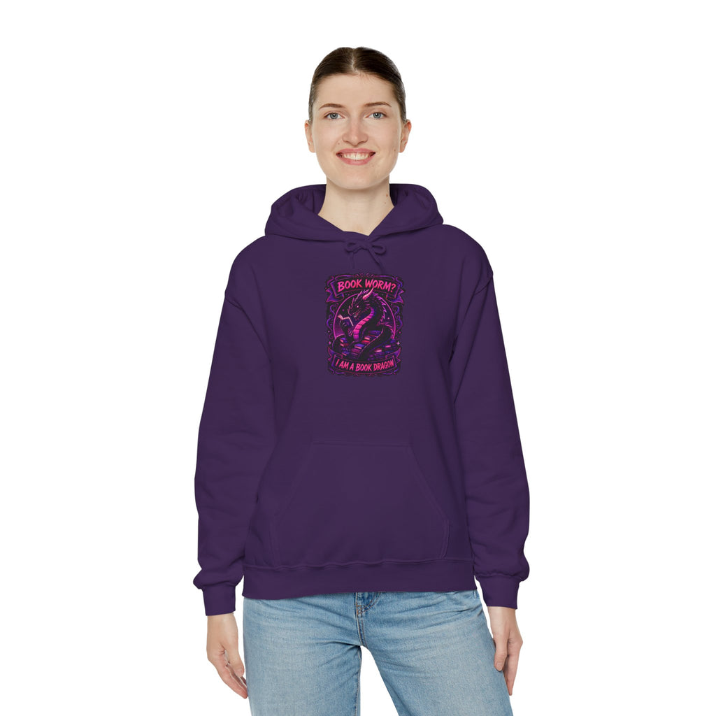 Book Worm? I Am a Book Dragon, Fantasy Reader Hoodie