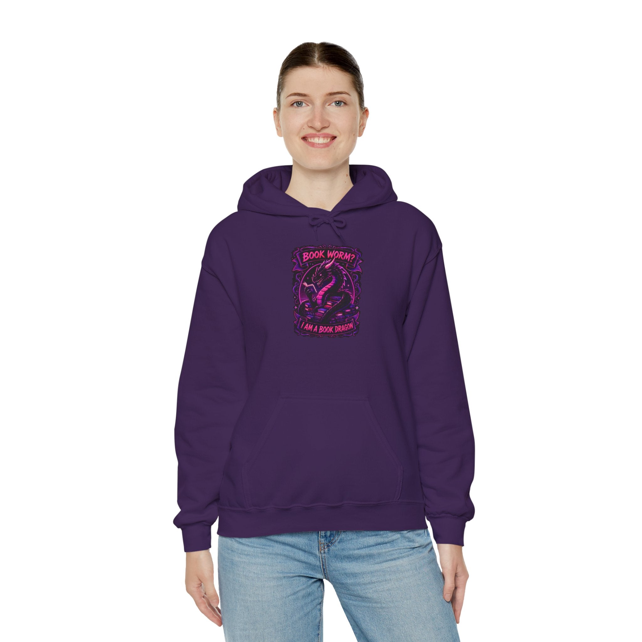 Book Worm? I Am a Book Dragon, Fantasy Reader Hoodie