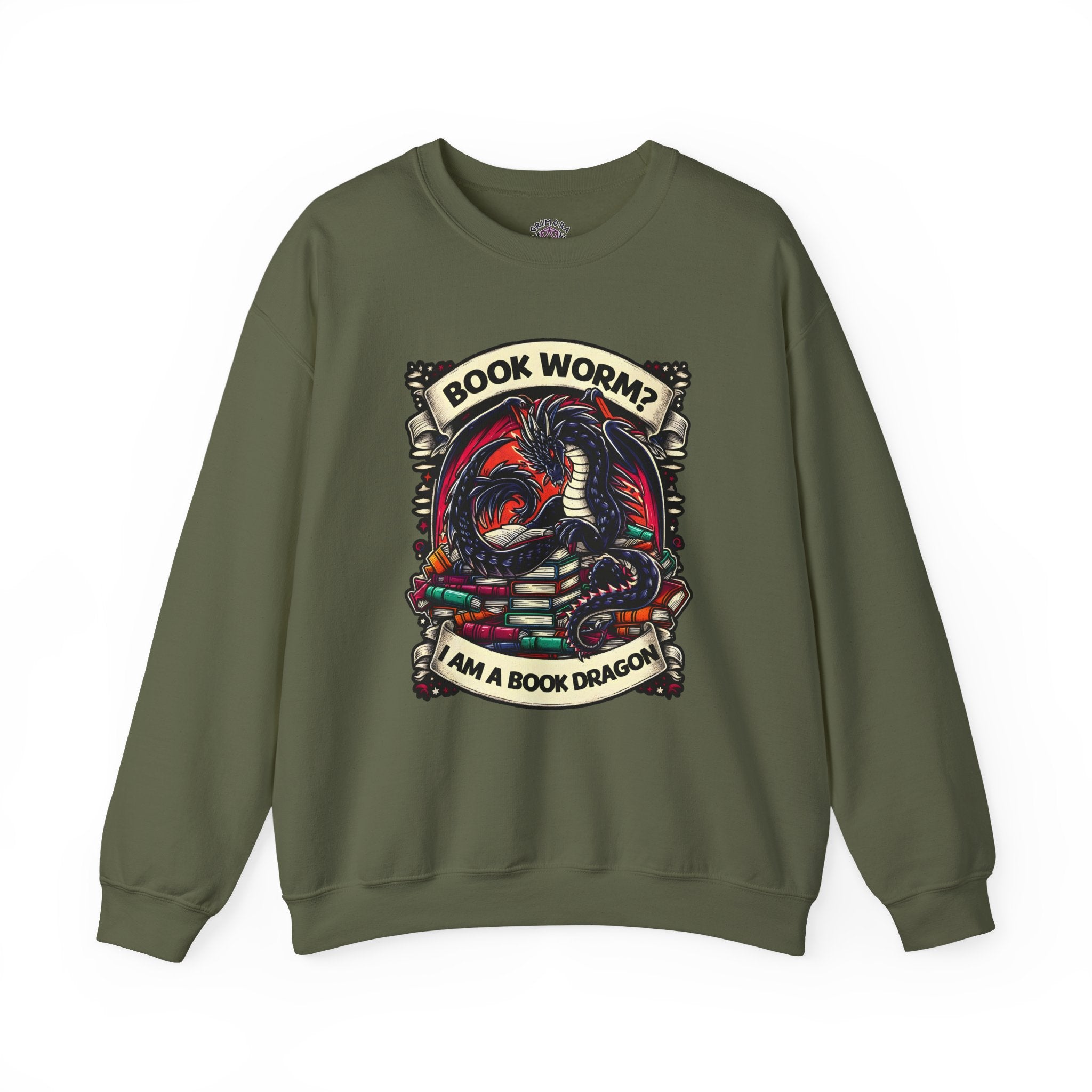 Book Worm? I Am a Book Dragon, Fantasy Reader Sweatshirt