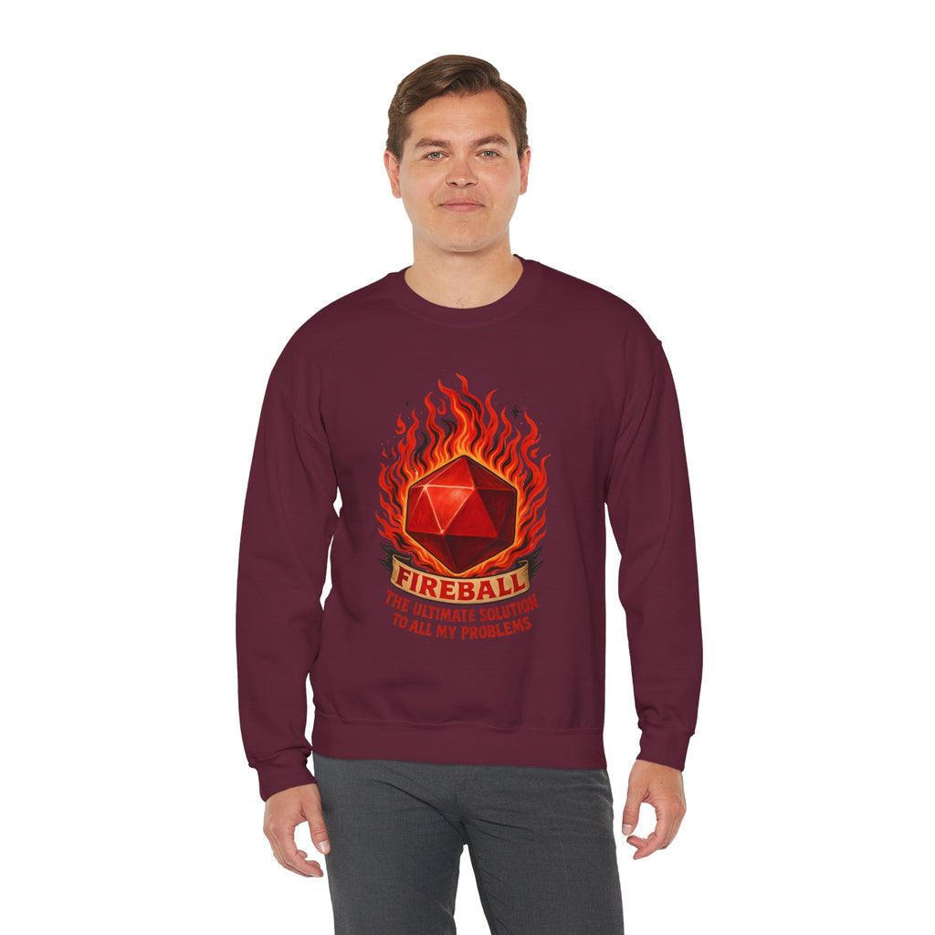 Fireball – The Ultimate Solution to All My Problems| Funny RPG Sweatshirt