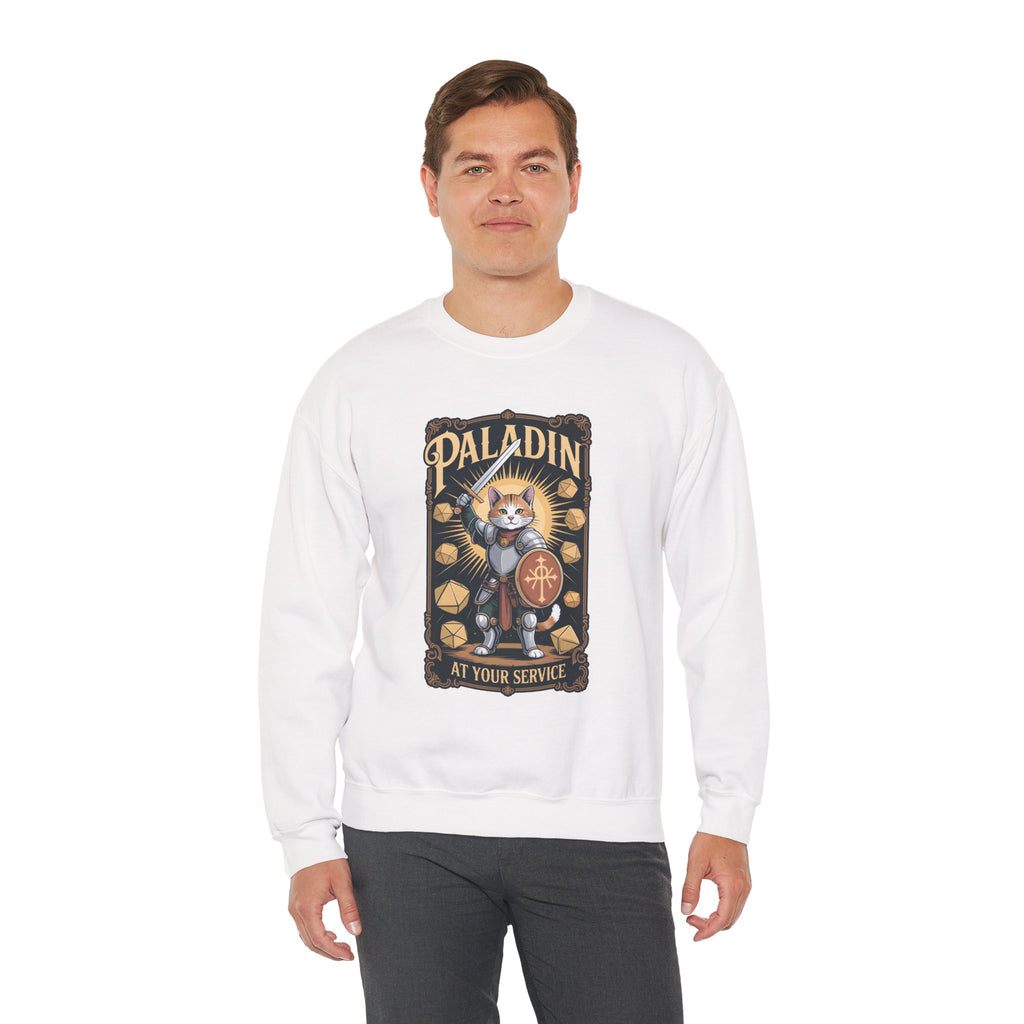Paladin Cat at Your Service D&D Sweatshirt | Cat Lover RPG Gift