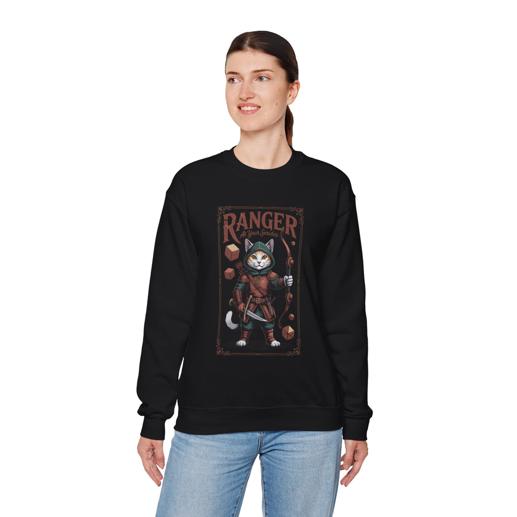 Ranger Cat at Your Serivece D&D Sweatshirt | Cat Lover RPG Gift