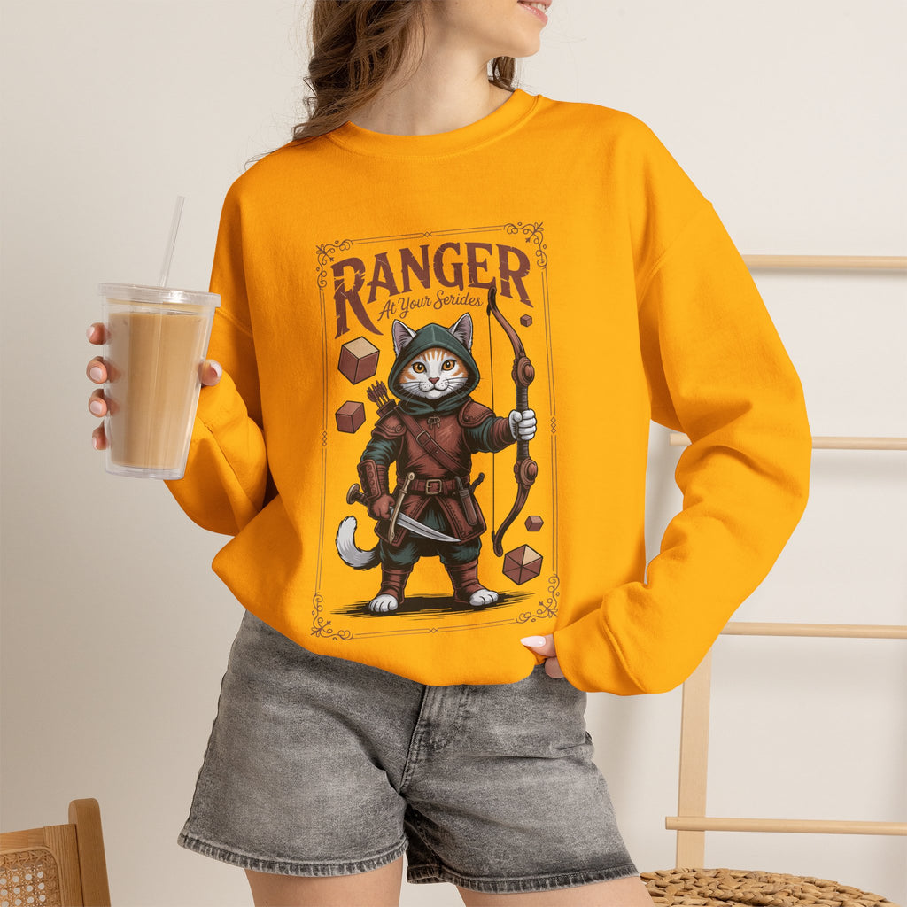 Ranger Cat at Your Serivece D&D Sweatshirt | Cat Lover RPG Gift