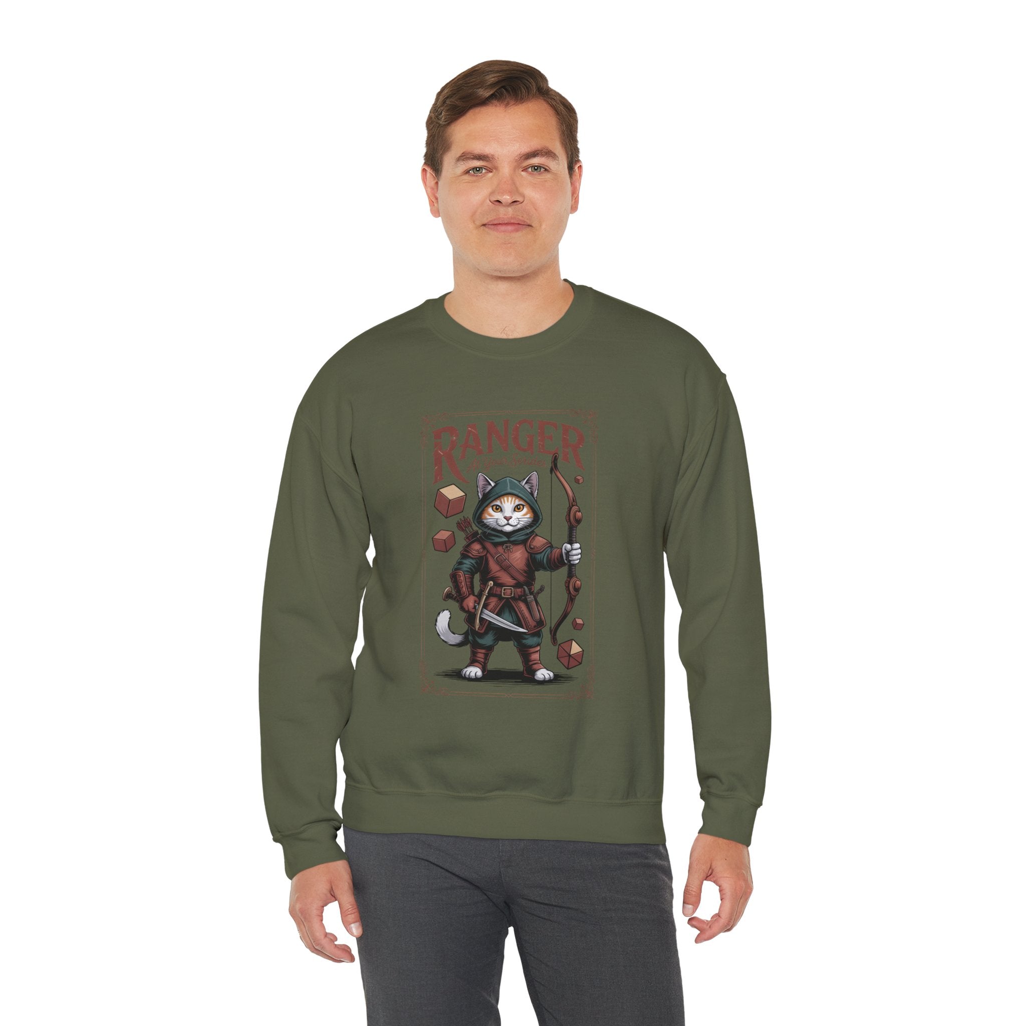 Ranger Cat at Your Serivece D&D Sweatshirt | Cat Lover RPG Gift
