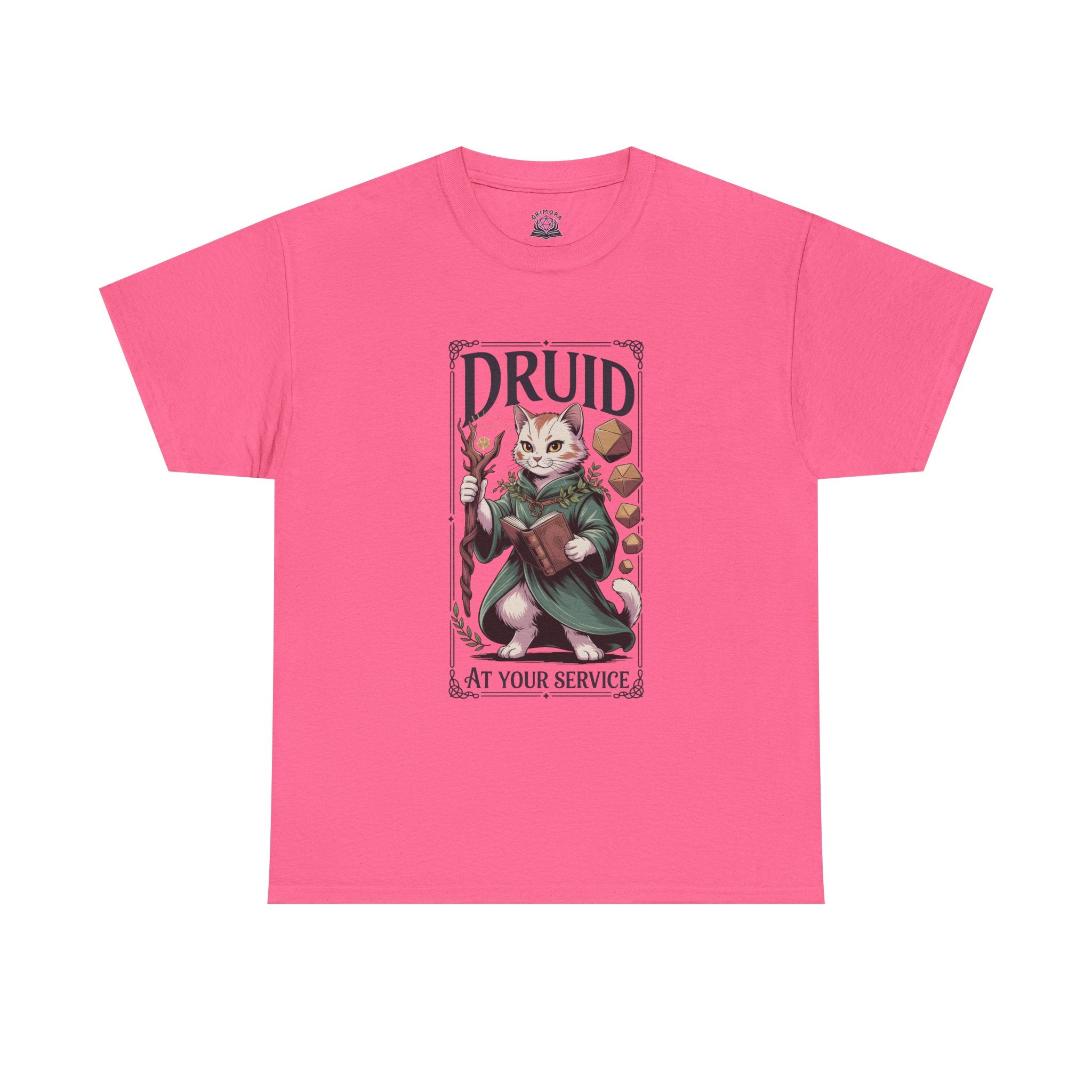 Druid Cat at Your Serivece D&D T-shirt | Cat Lover RPG Gift