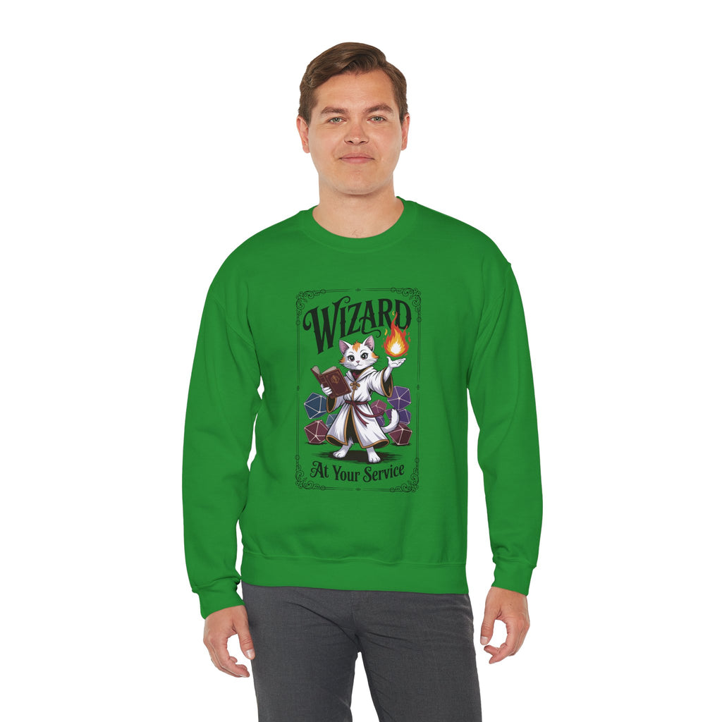 Wizard Cat at Your Serivece D&D Sweatshirt | Cat Lover RPG Gift