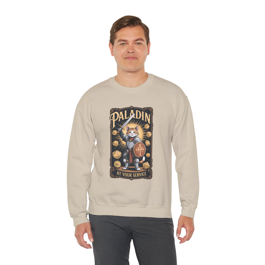 Paladin Cat at Your Service D&D Sweatshirt | Cat Lover RPG Gift
